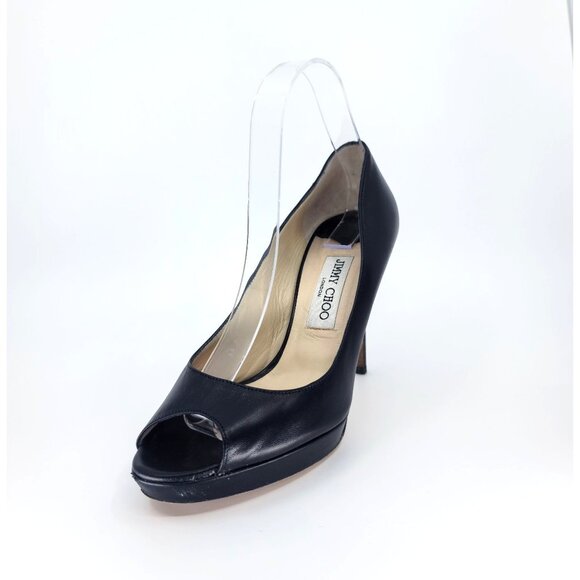 Jimmy Choo Black Open Toe Pumps Size 39 - Picture 1 of 6
